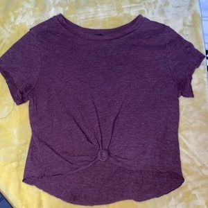 Maroon crop top with tie